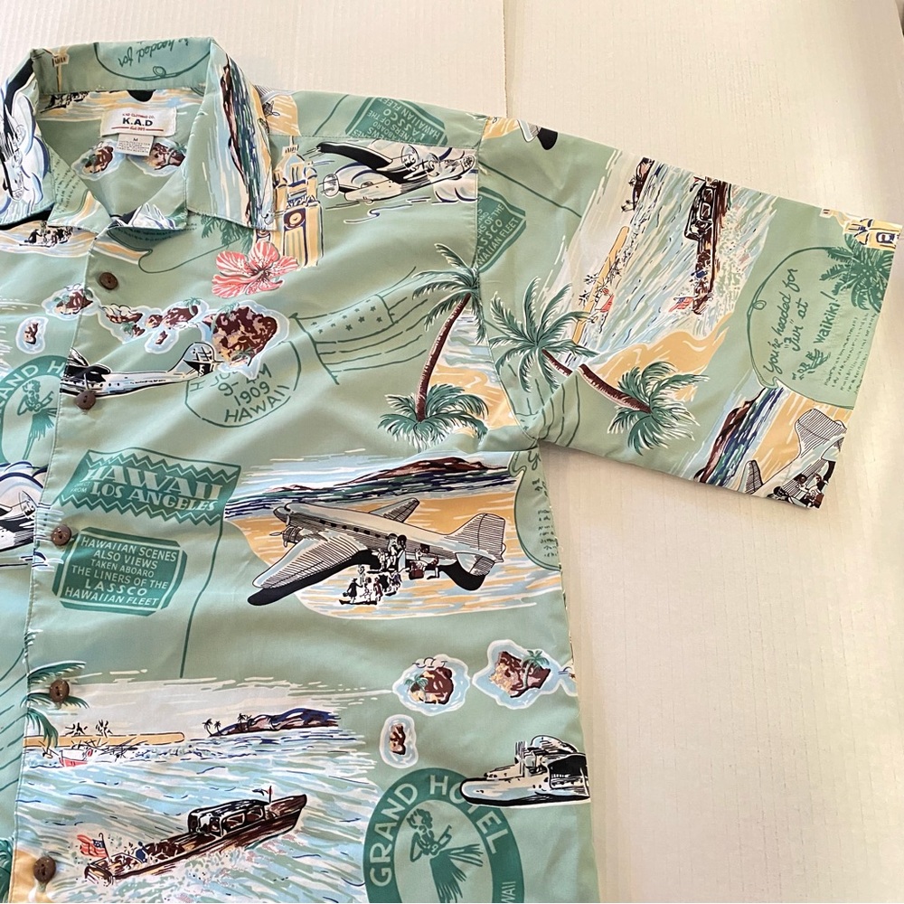 Hawaiian Shirt With Retro Hawaiian Graphics, Made By Kad Clothing Company View 2